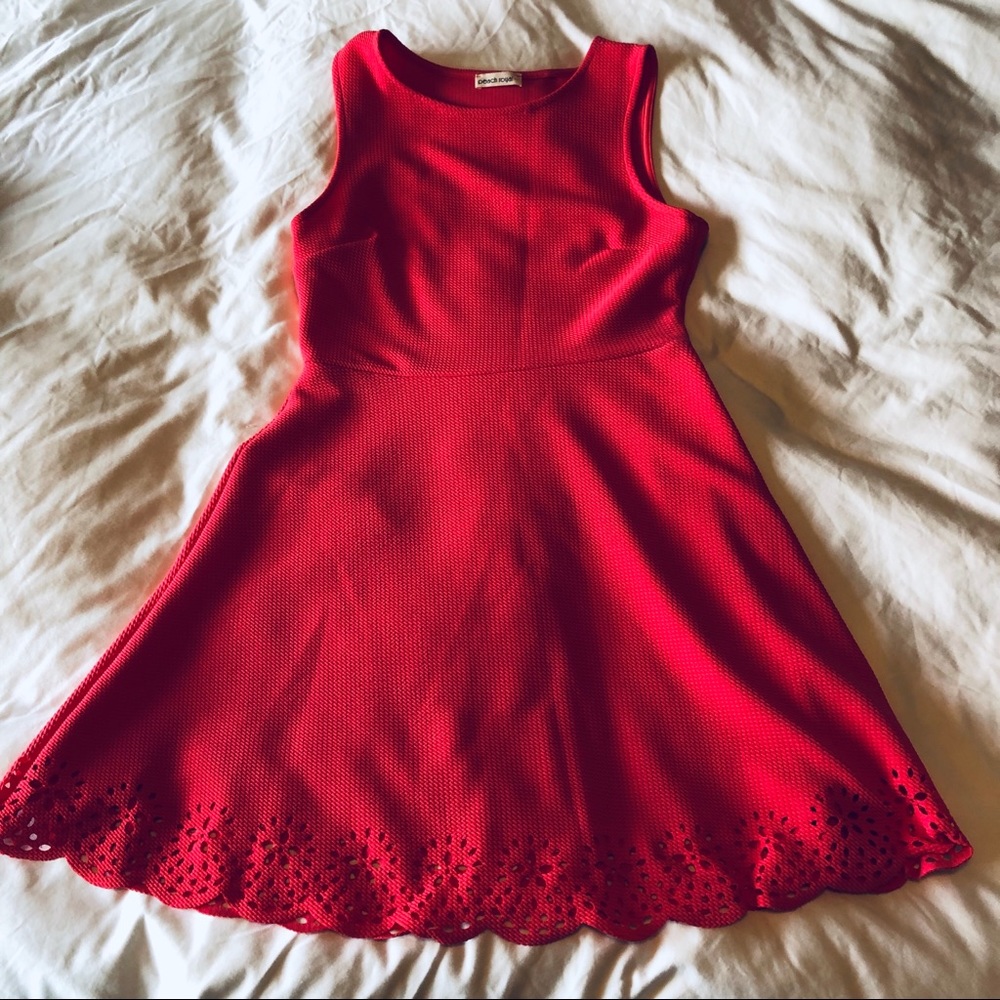 Peach Royal cutout dress